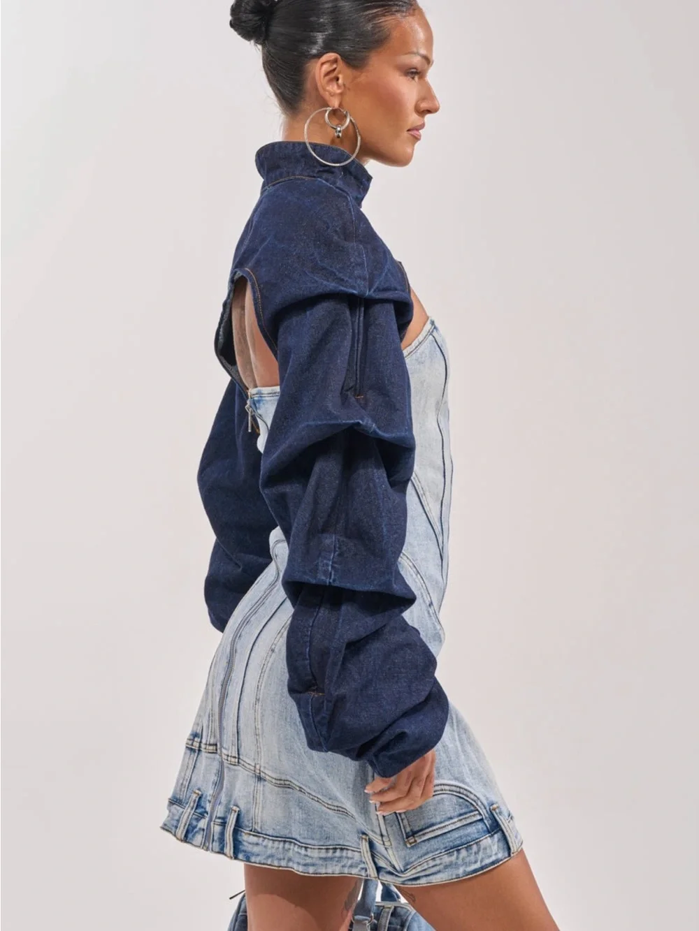AKIRA Denim Cropped Bolero - Picture 3 of 6